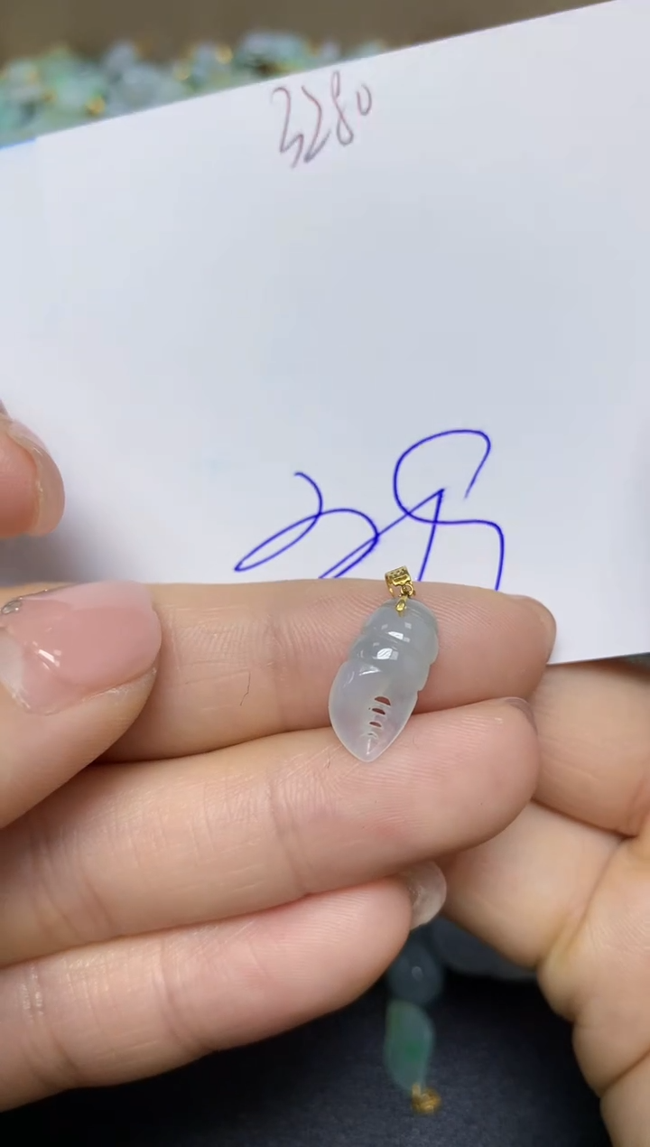 【闪购商品】翡翠挂件18K金镶嵌 天然翡翠A货