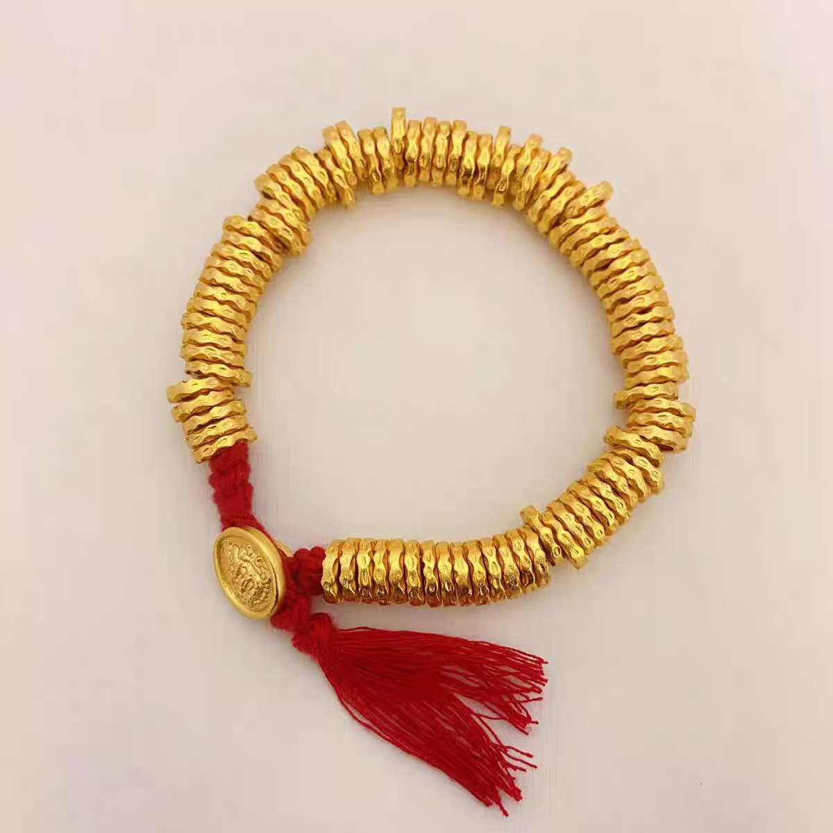 铜合金手链 【高货精工】大号盘缠锤纹手串 8*1.5mm 保底32克 122