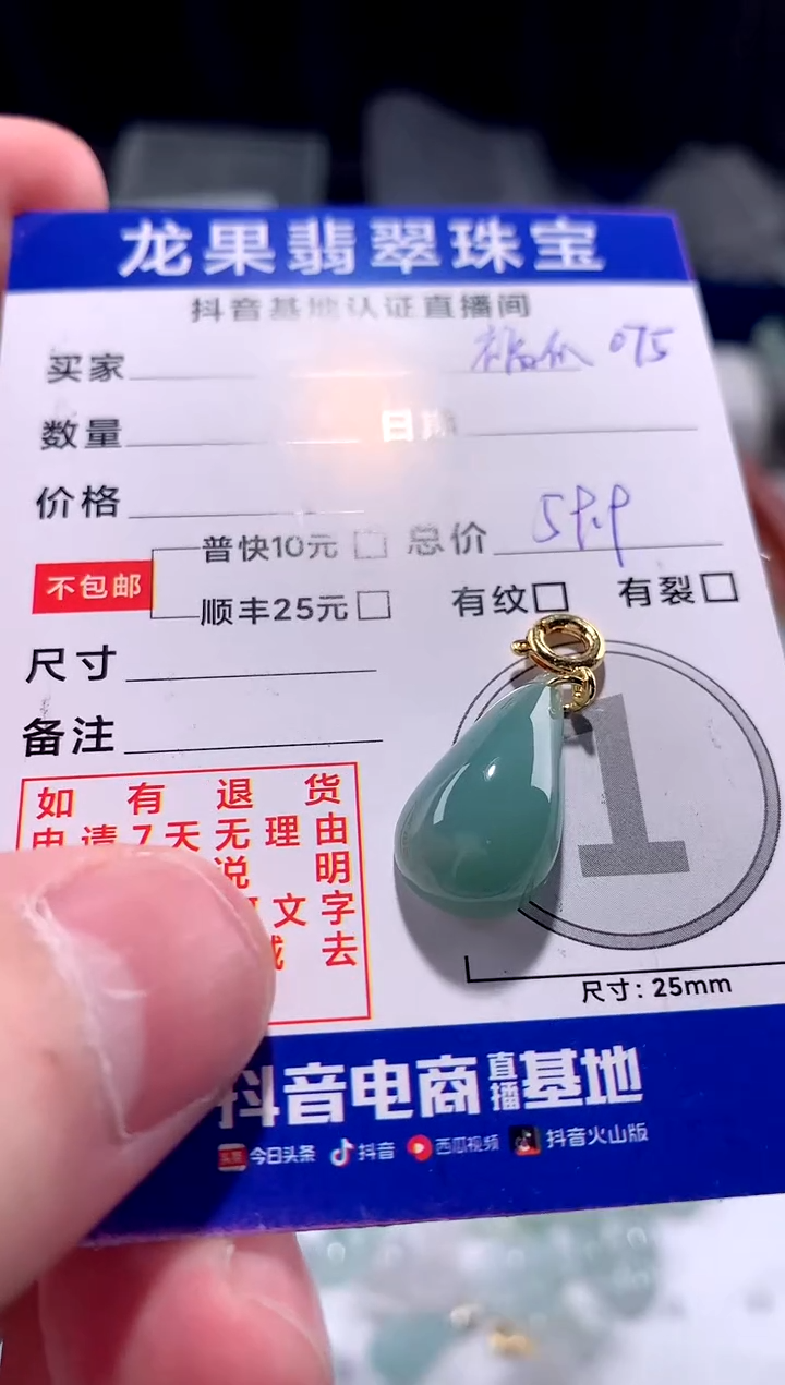 【闪购商品】翡翠颈饰未镶嵌绿水滴075
