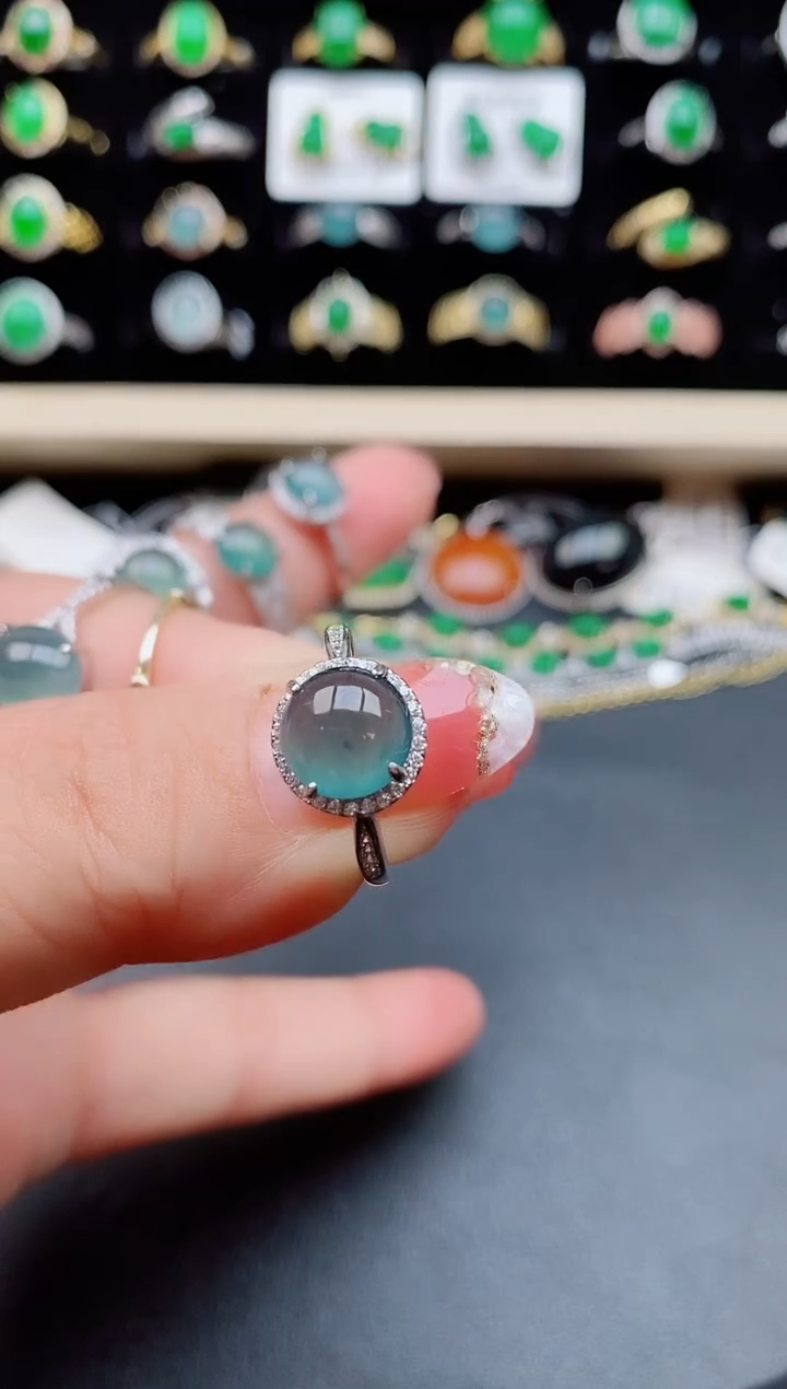 【闪购商品】翡翠戒指银S925镶嵌085800