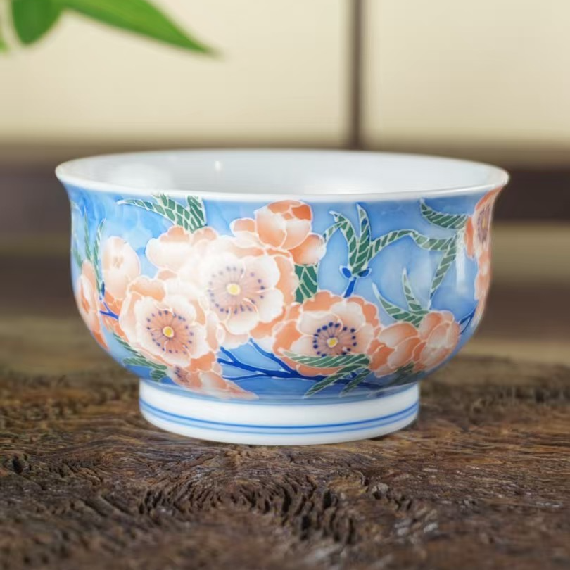 德物小雅手绘法华彩主人杯珐华彩陶瓷纯手工家用柴窑主人杯茶杯