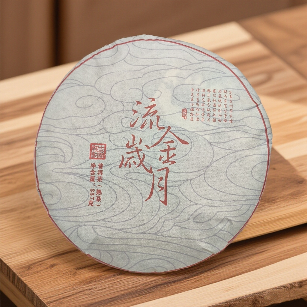 【流金岁月】2014年·357克普洱熟茶饼