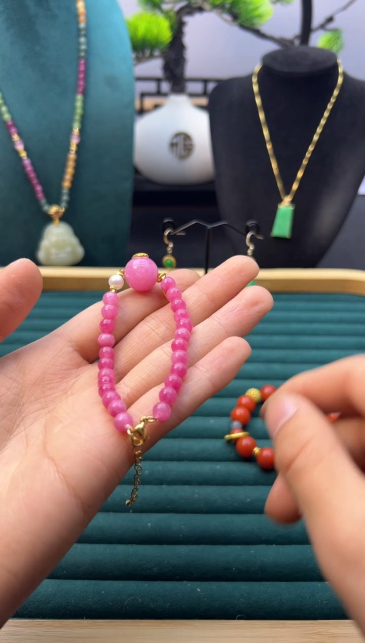 【闪购商品】碧玺手链14K金镶嵌S472