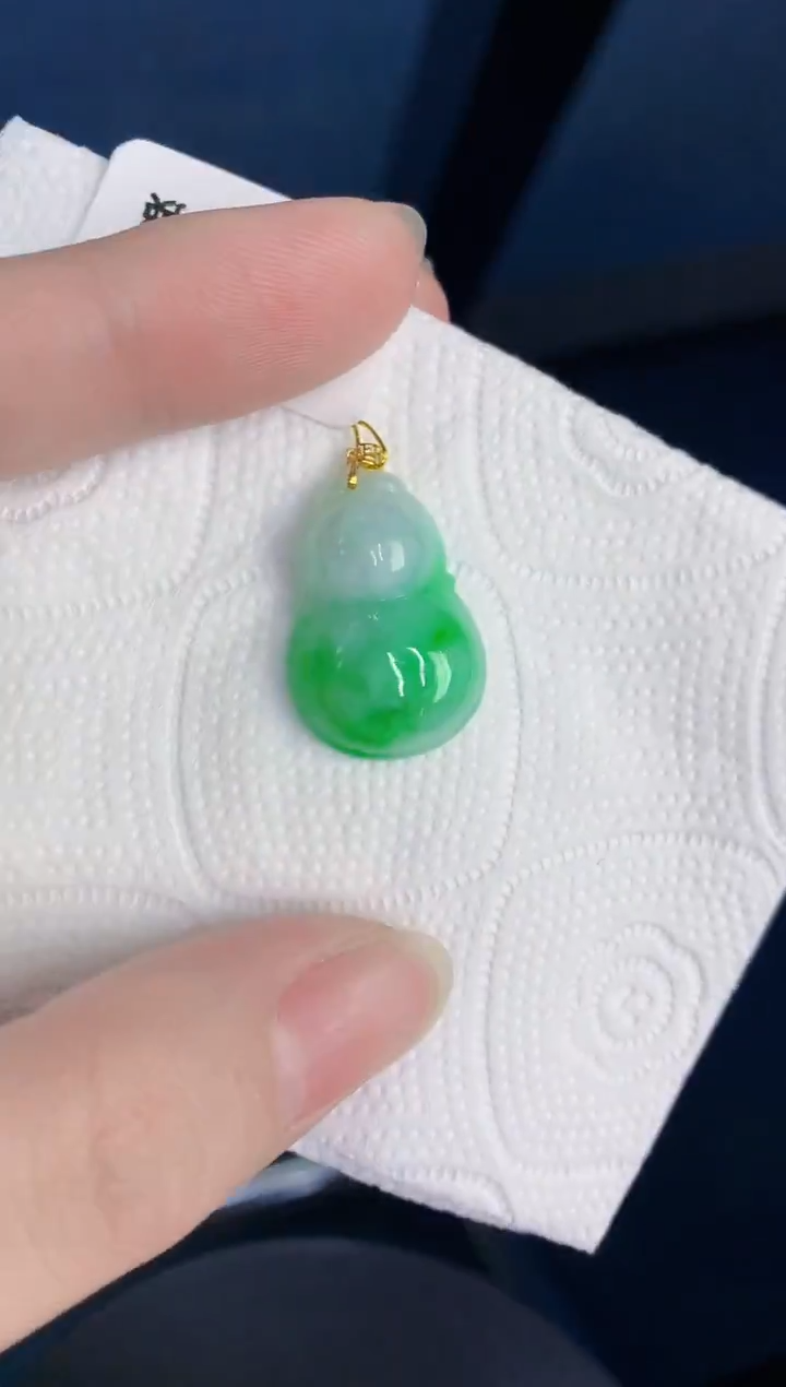 颈饰18K金镶嵌翡翠天然翡翠缅甸A货