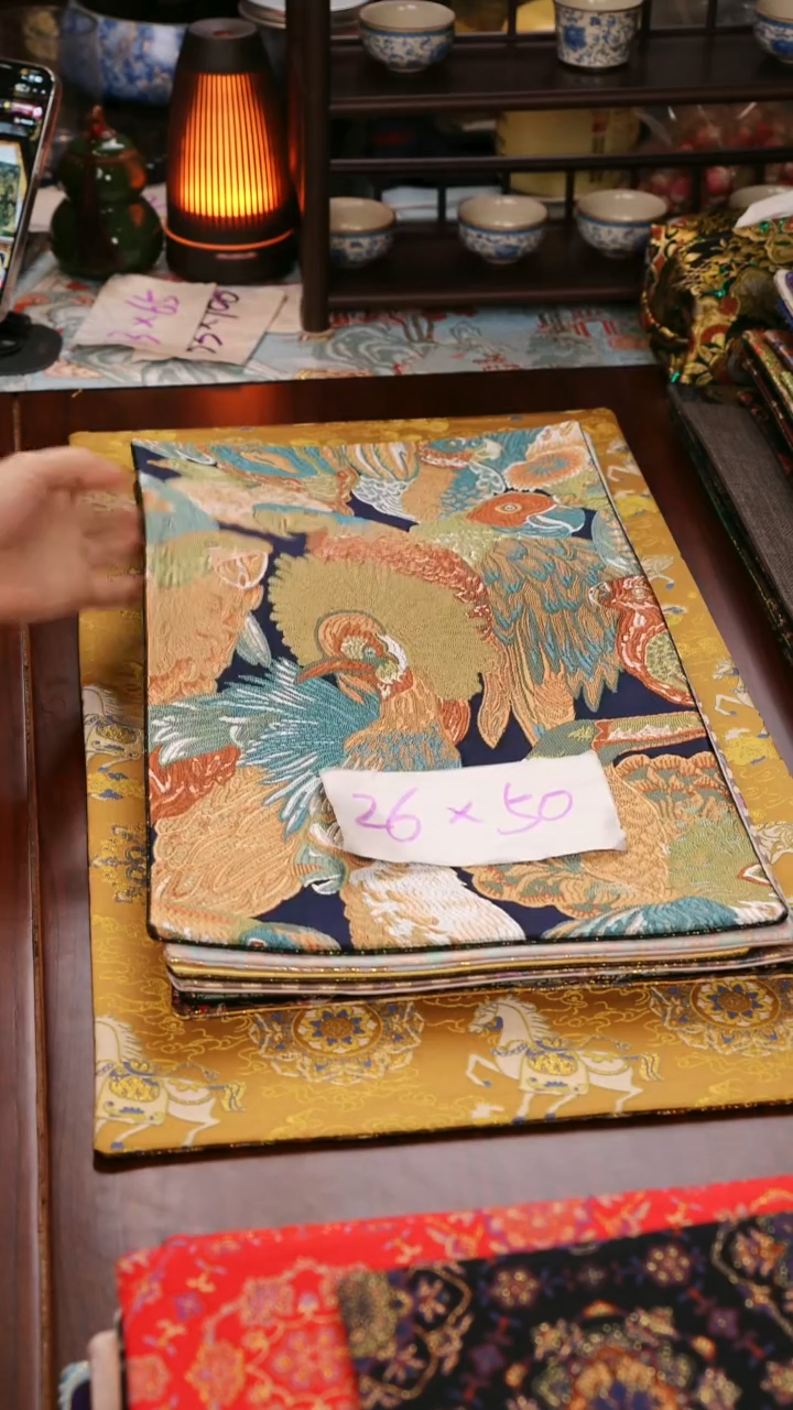 【鹦鹉咖双面】中国风干泡织锦茶席26*50