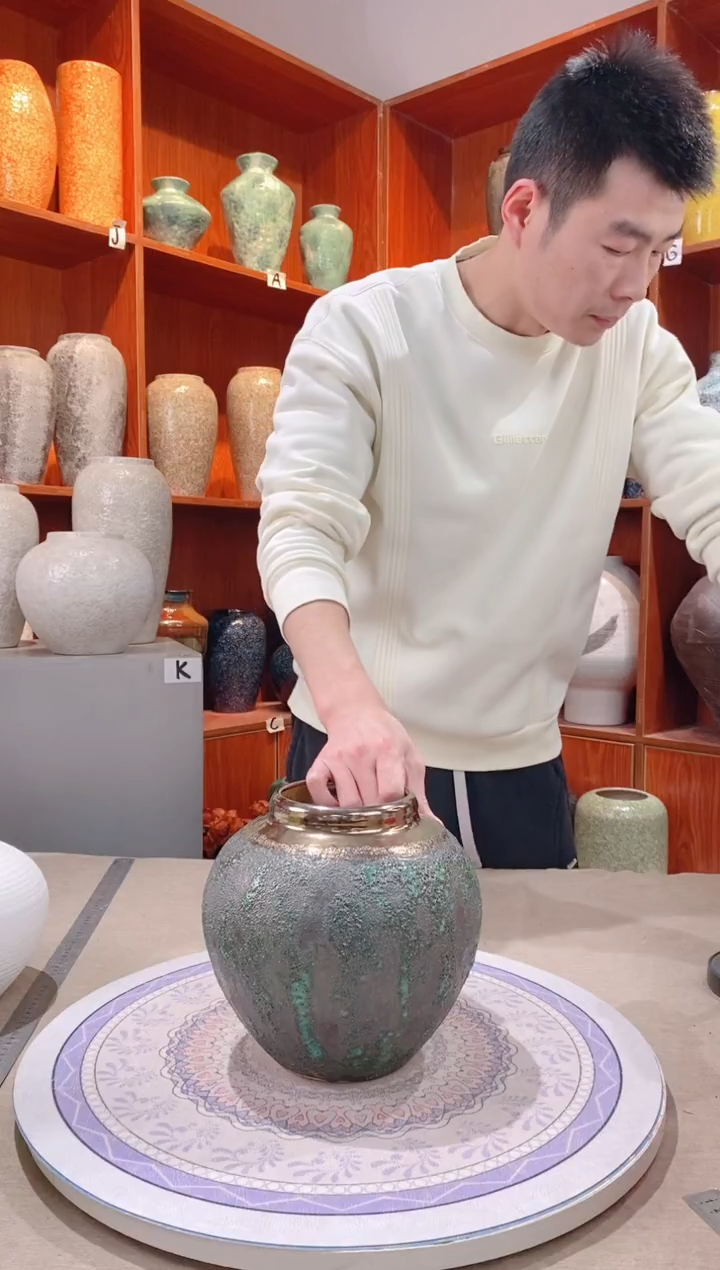 【闪购商品】瓶青铜 小号 陶瓷花瓶 无花