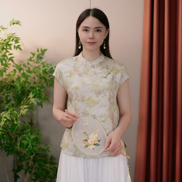 新中式国风青亭上衣1590