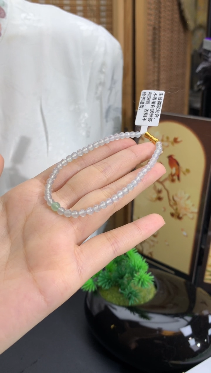 未镶嵌手串翡翠卡3.9mm