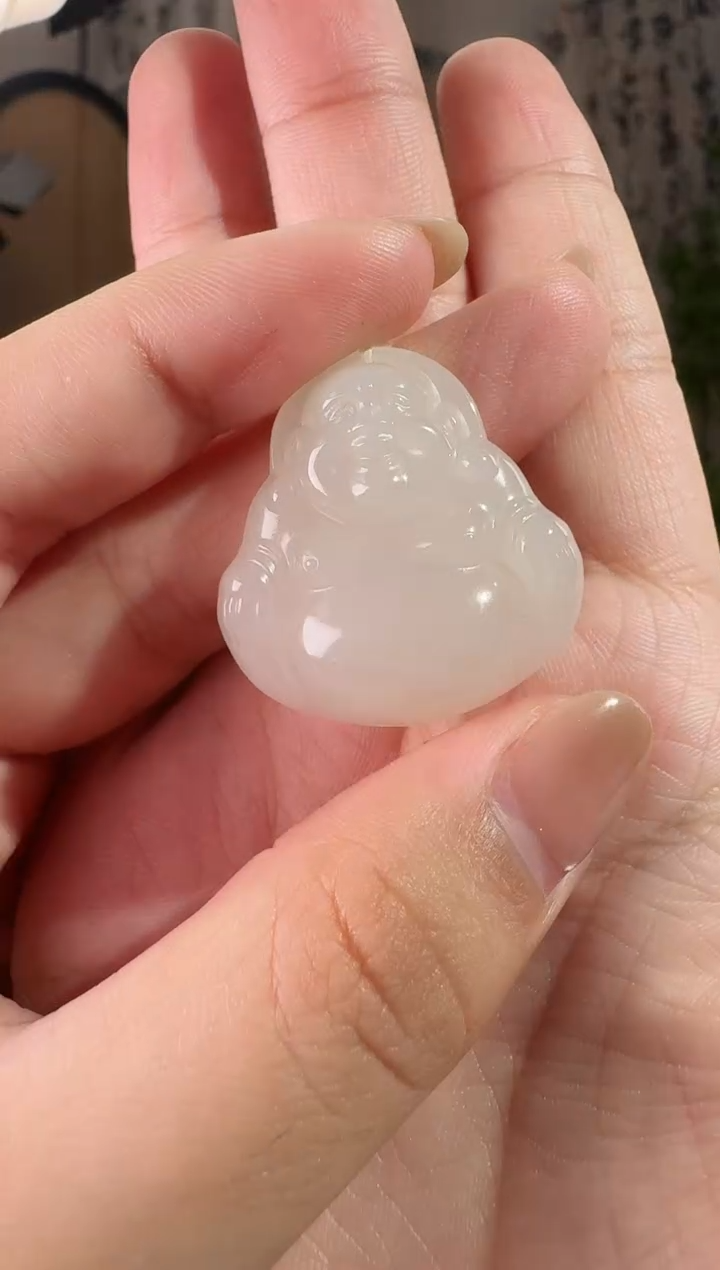 颈饰未镶嵌和田玉30藕粉佛公