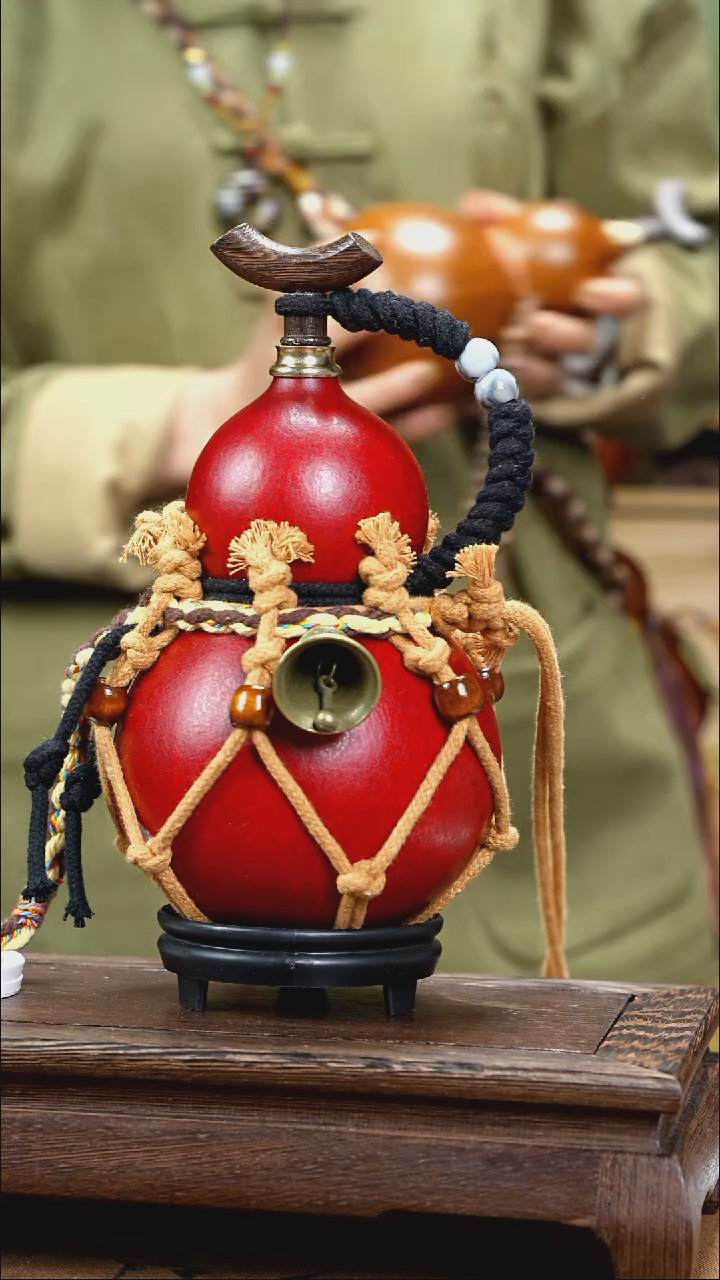 YM010复古网兜款天然酒葫芦（一物一拍）