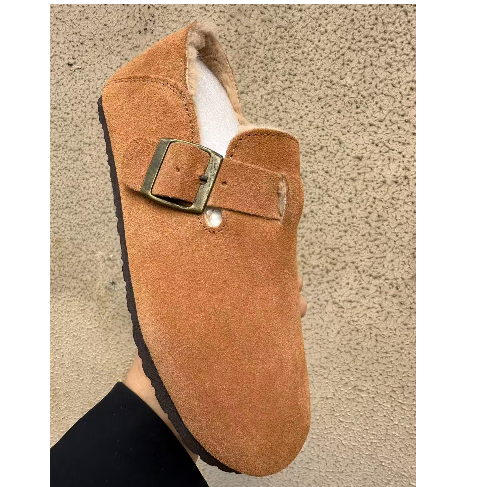 冬季平底加绒保暖乐福鞋023