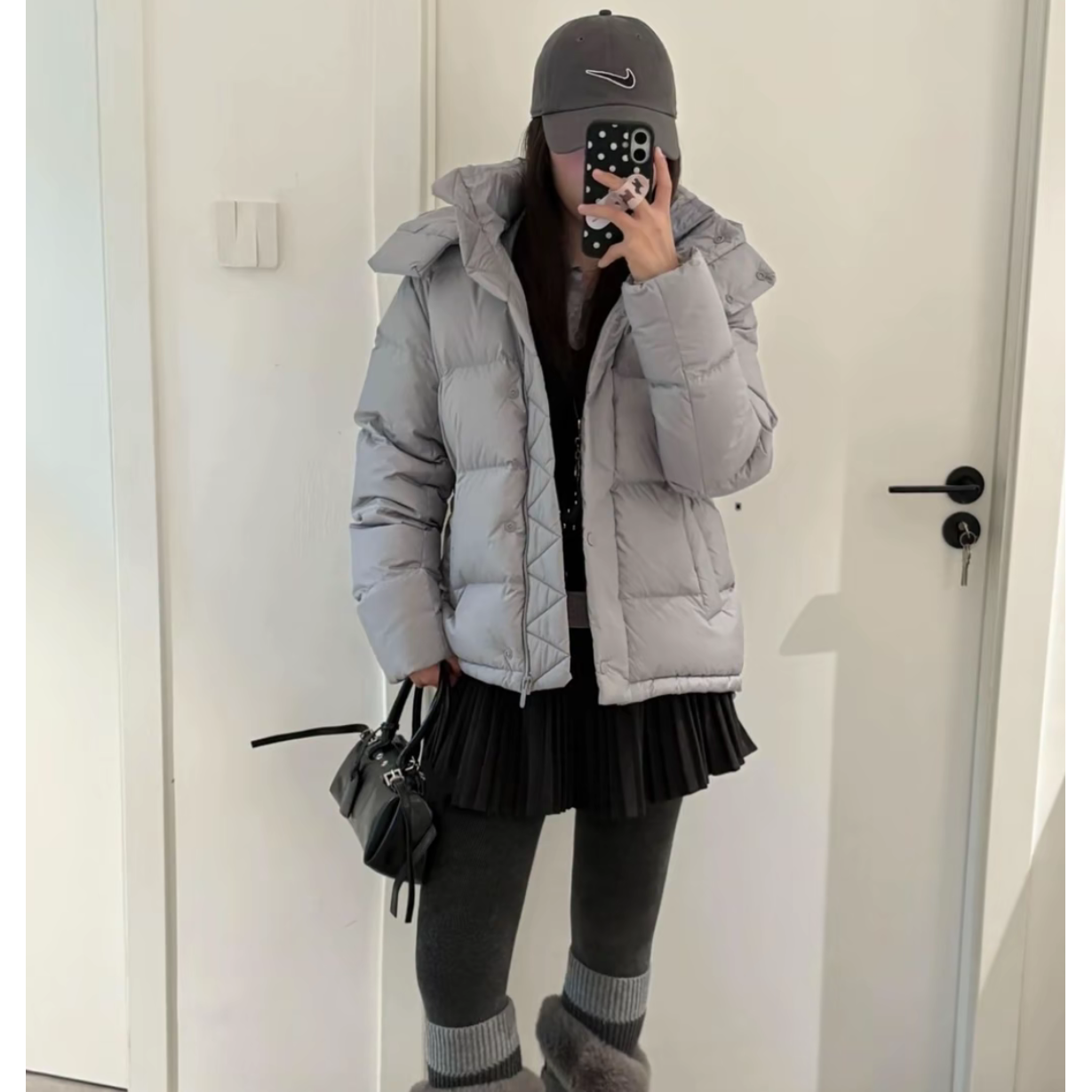 2025新品 Lu家四格系列 90%鹅绒羽绒服 女短款 三可拆卸帽 保暖