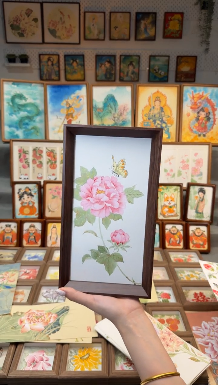 国画牡丹花蝴蝶 手绘国画27