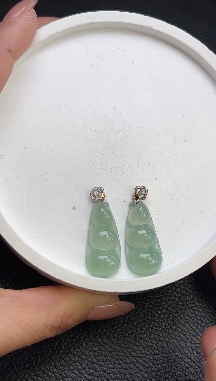 【闪购商品】翡翠颈饰18K金镶嵌YM1112-1 豆子多样性发一