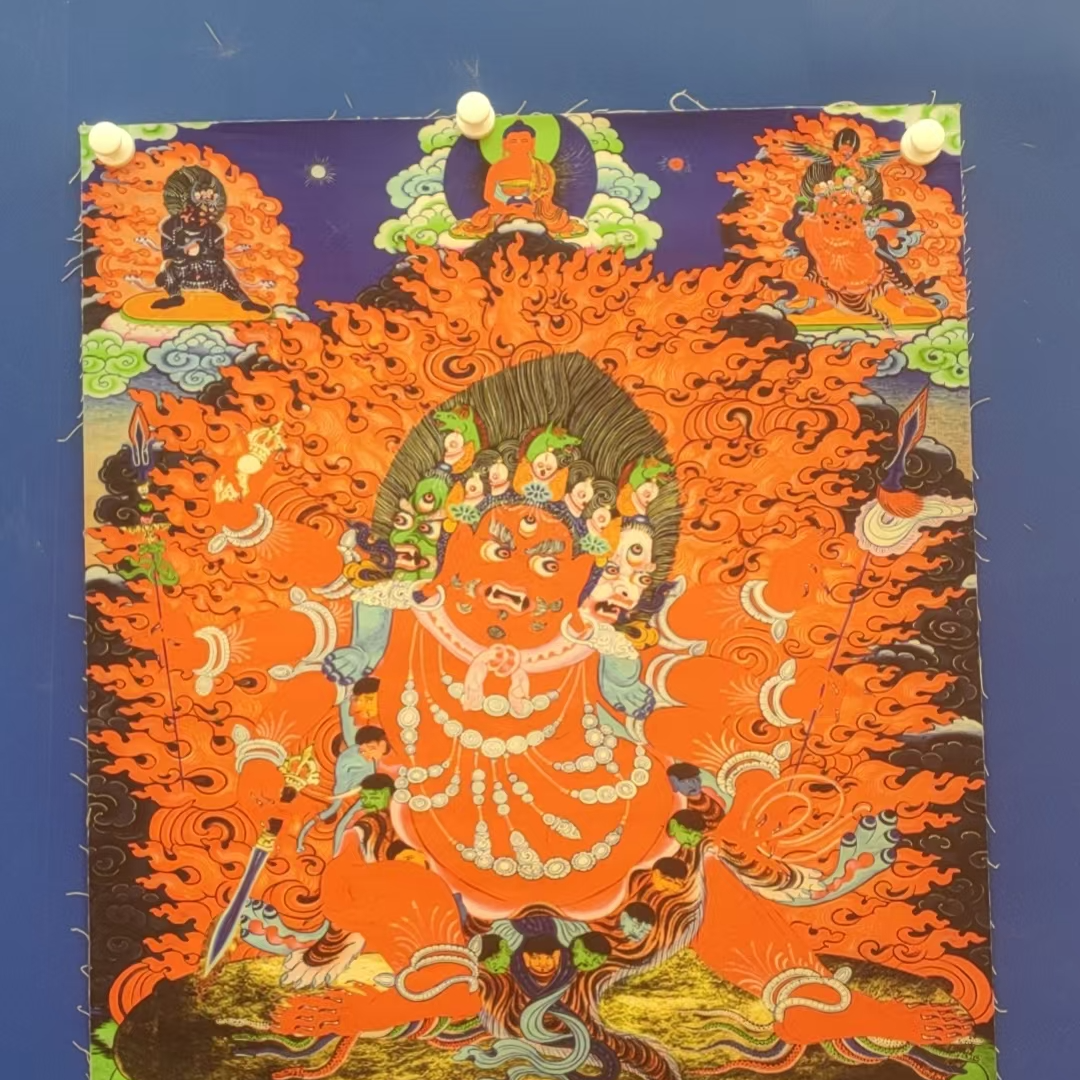 TK 16073高端精品财宝天王绘画类唐卡78*96尺寸