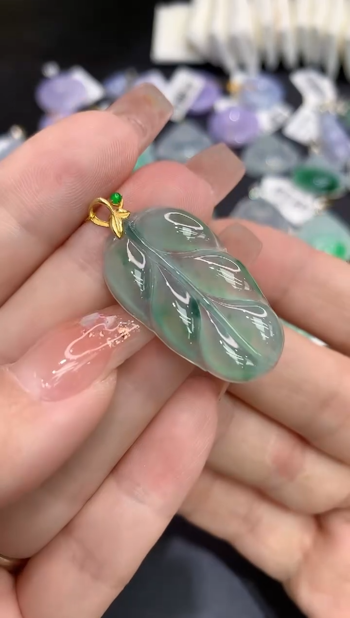 吊坠(不含链)18K金镶嵌翡翠11111111111111