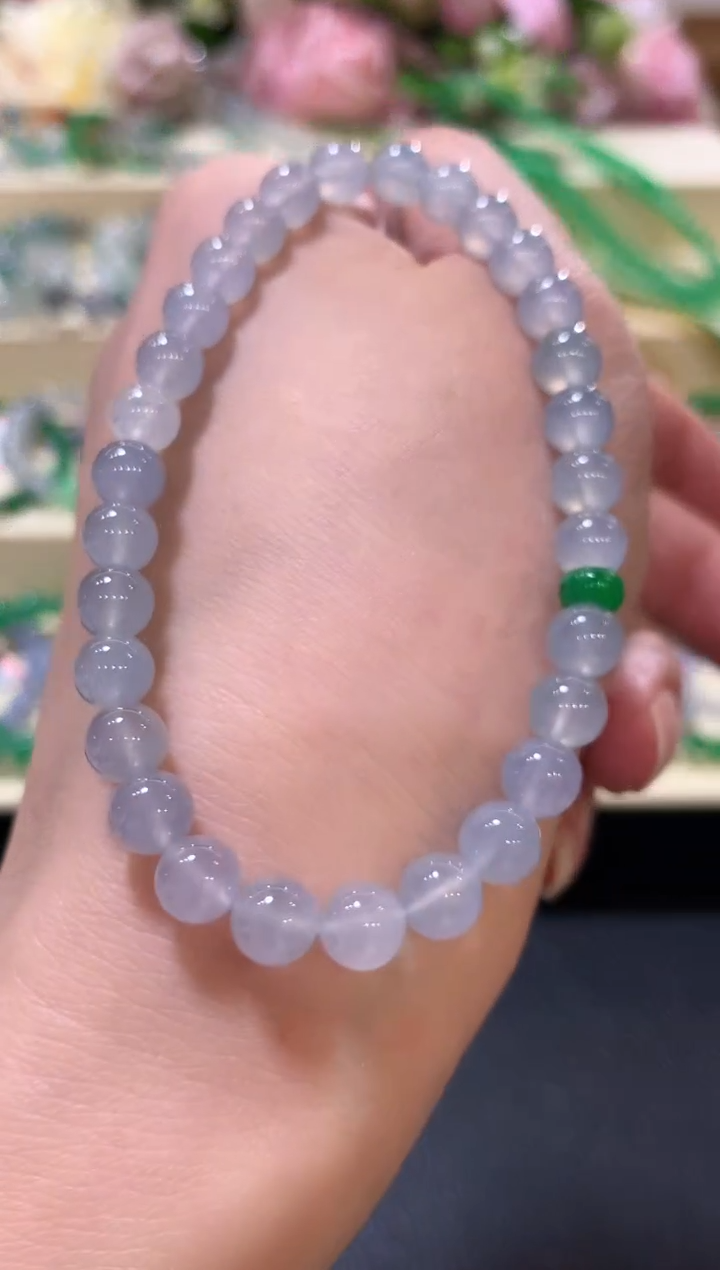 未镶嵌手串翡翠z98   紫色有色差