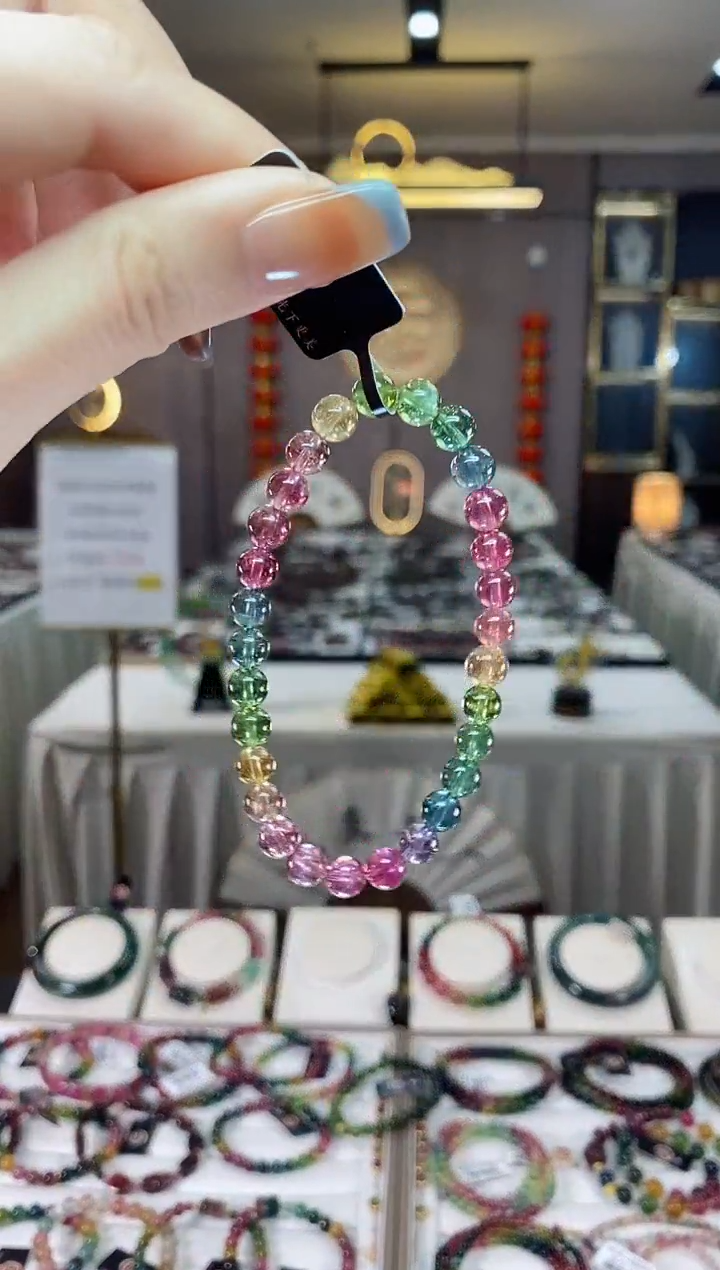 【闪购商品】碧玺收藏级单圈手串6mm+未镶嵌一物一证dan