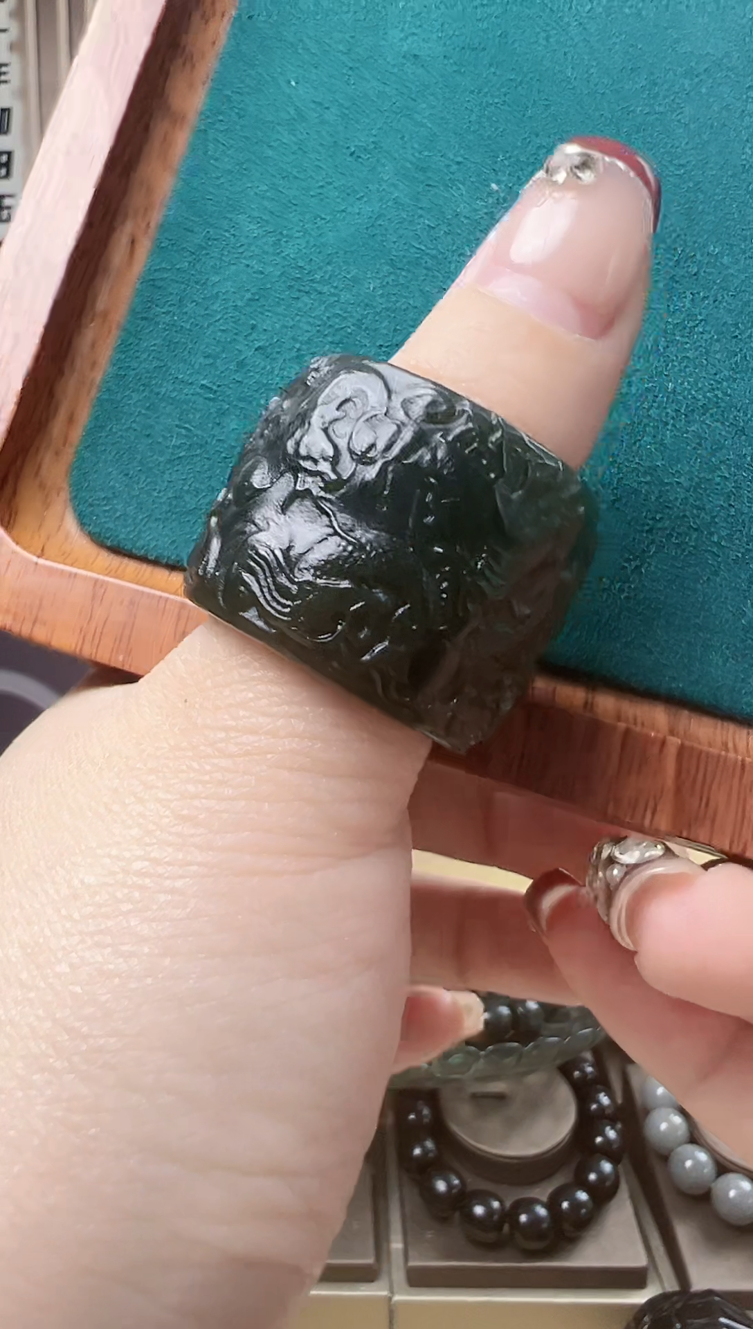 【闪购商品】和田玉戒指未镶嵌和田玉且末蓝龙扳指