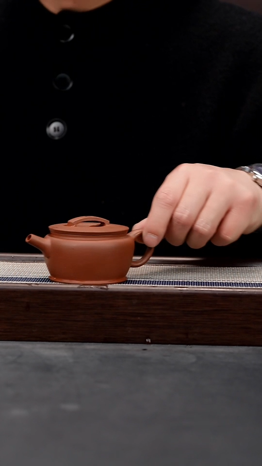 【闪购商品】紫砂茶壶高温紫砂红泥折肩汉瓦