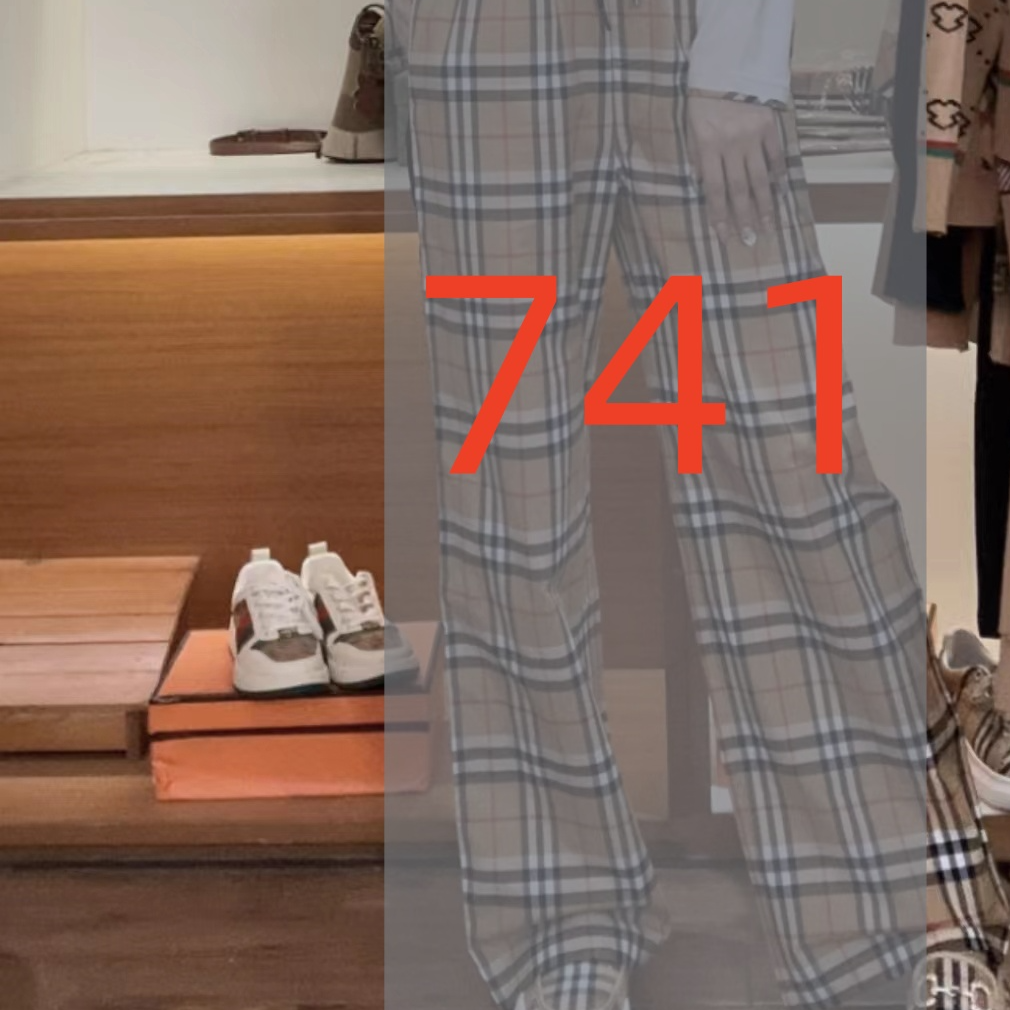 741-新款港风经典格纹百搭休闲裤