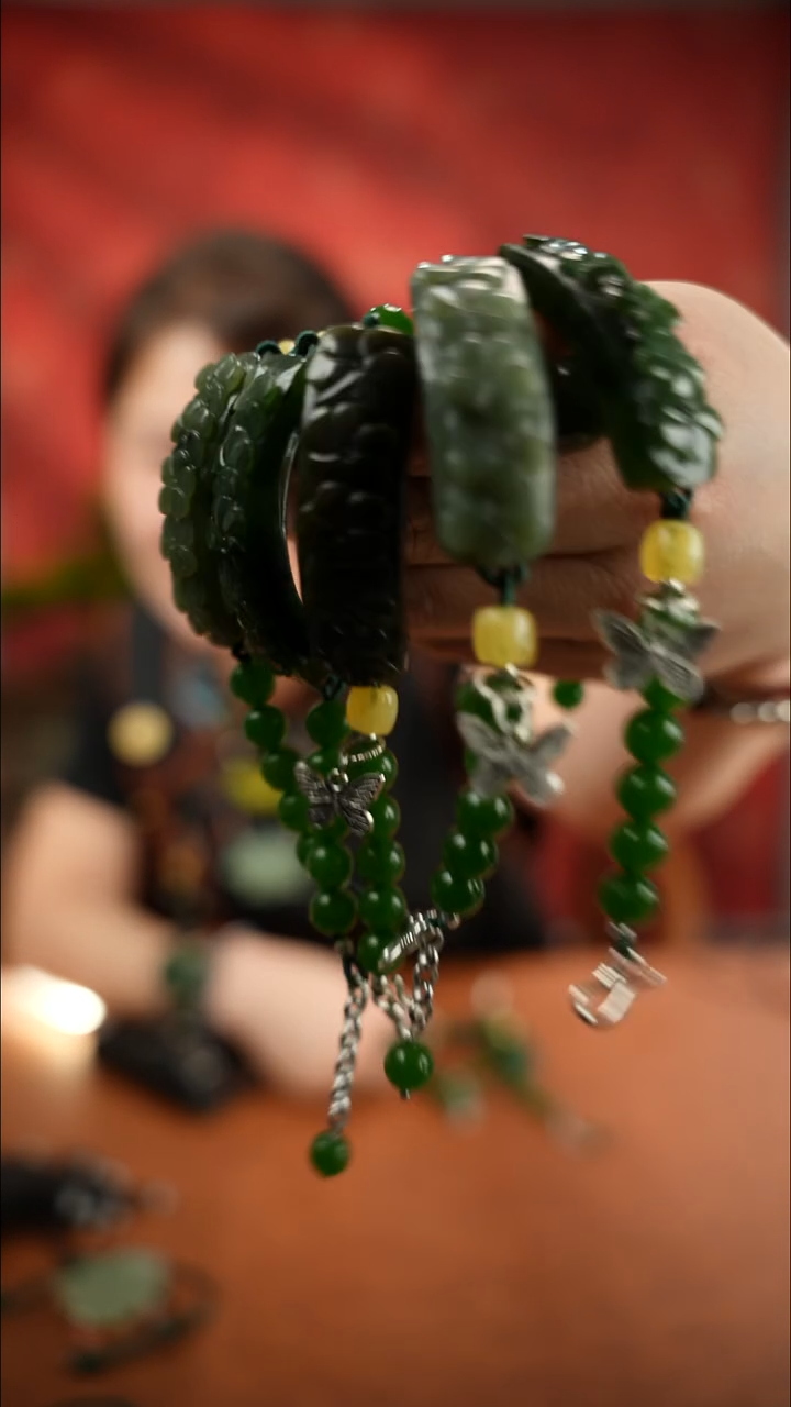 未镶嵌手链和田玉五福花手牌