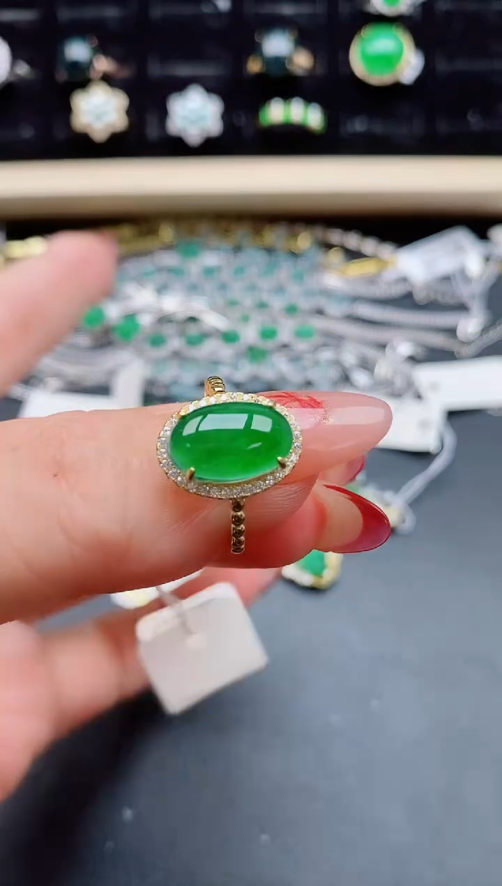 【闪购商品】翡翠戒指银S925镶嵌058080