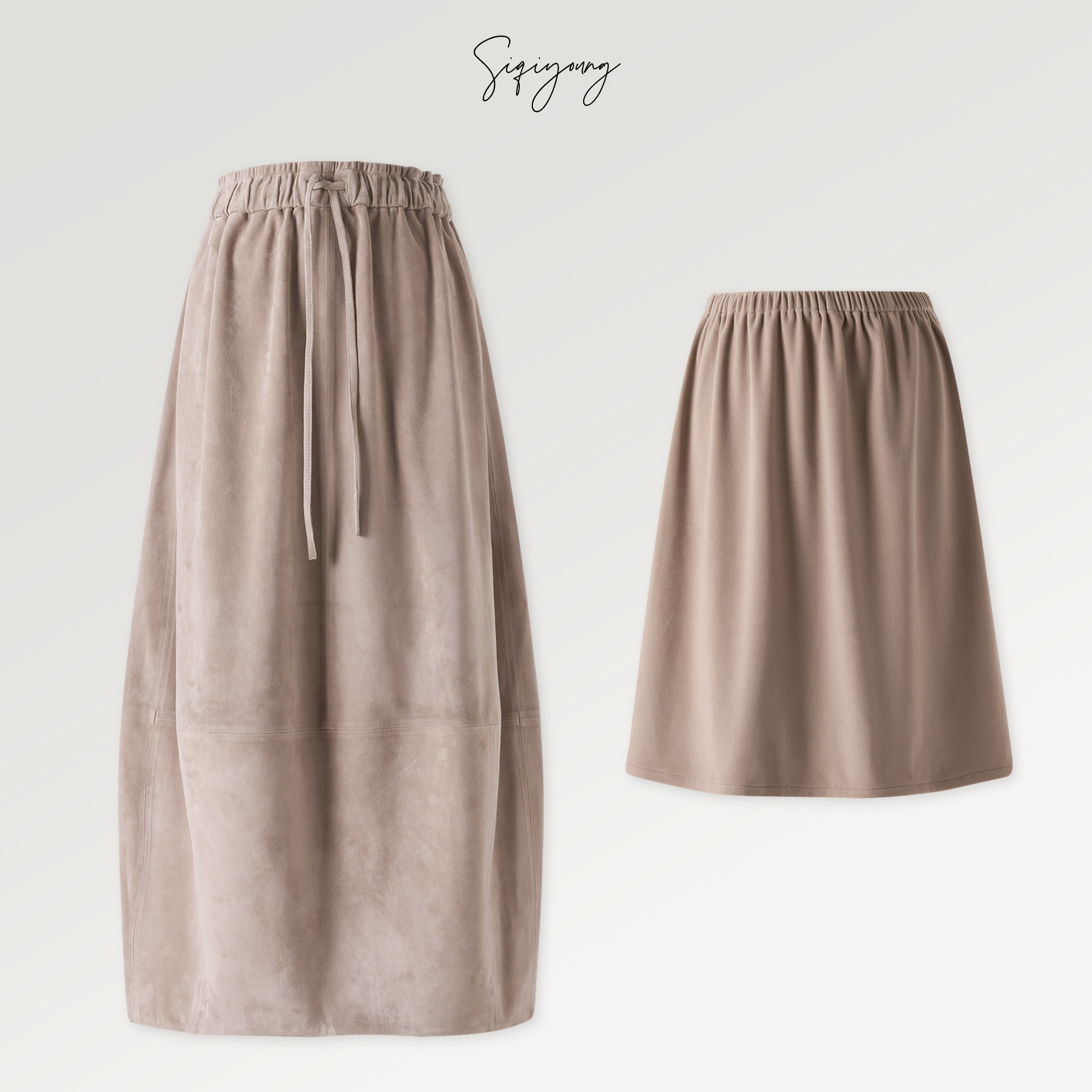 SIQIYOUNG 格林威治-进口羊皮半裙（可拆卸弹力绒衬裙）