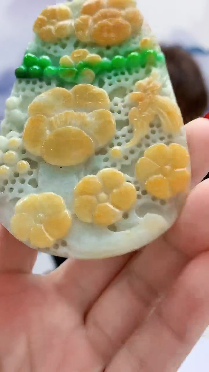 定制翡翠未镶嵌4868lr-毛货挂件49