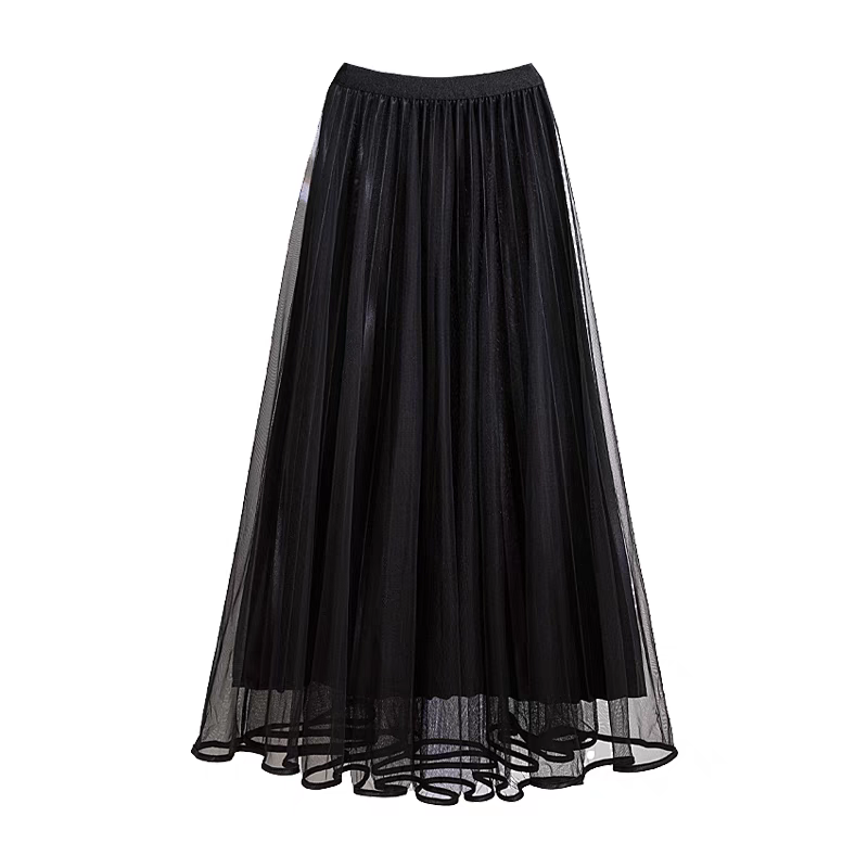 仙女群夏季婚纱旗袍85公分小个子大摆裙长裙半身裙蕾丝裙子黑色