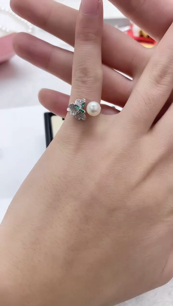 【闪购商品】海水珍珠戒指银S925镶嵌海水珍珠戒指