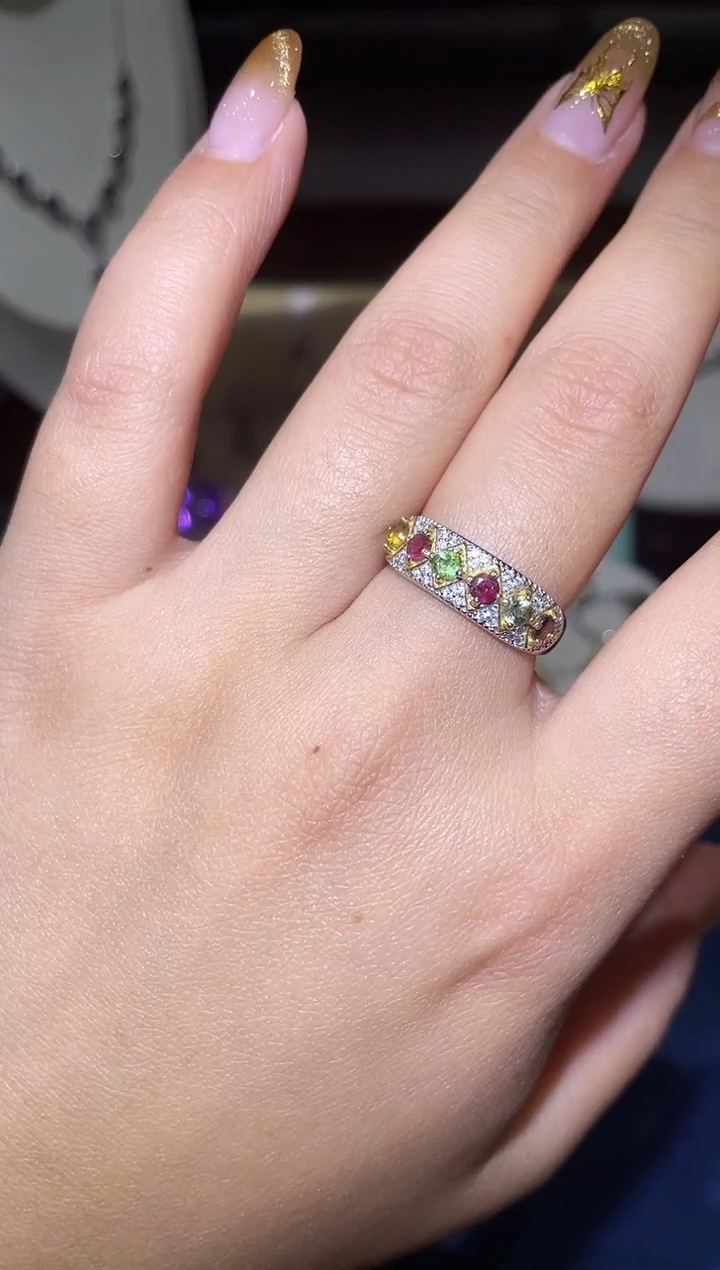 【闪购商品】碧玺戒指银S925镶嵌11111