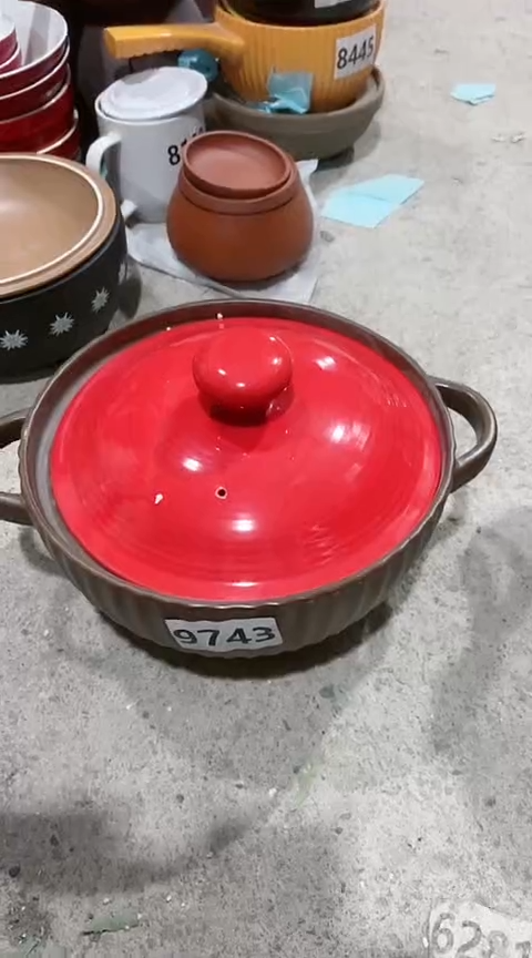 【闪购商品】9749瑕疵咖色锅带盖，，