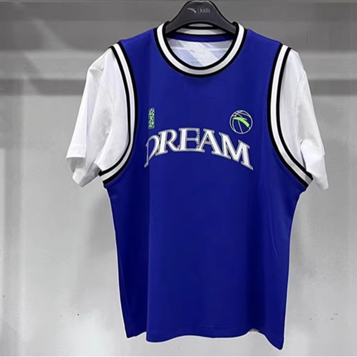 安踏男童夏款宽松假两件针织短袖衫T恤352321142