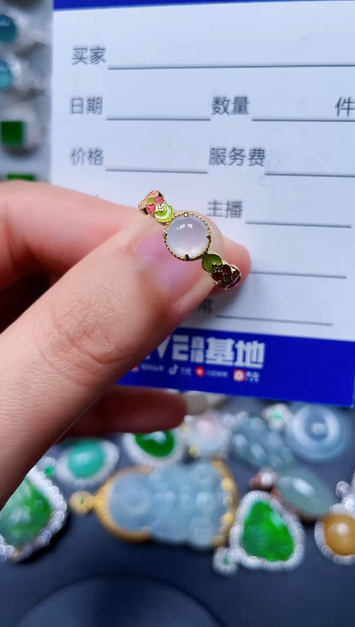【闪购商品】翡翠戒指银S925镶嵌0035