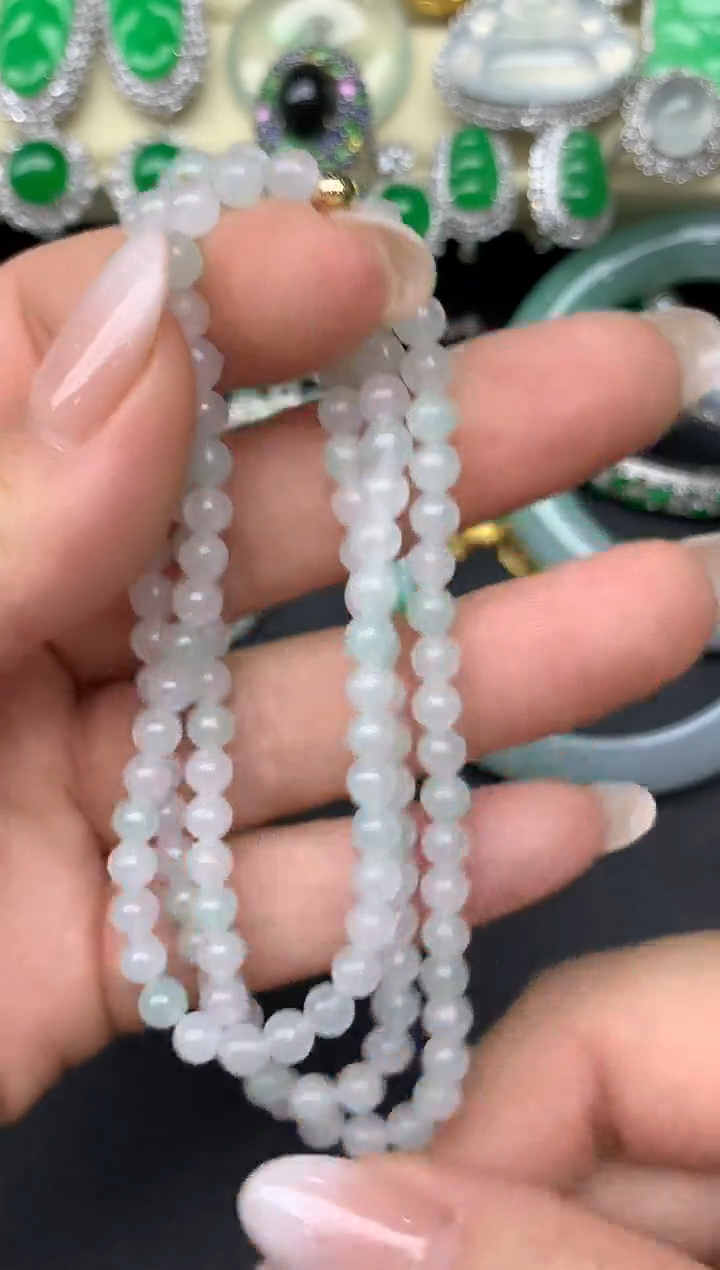 未镶嵌手串翡翠100-雪姐翡翠天天见