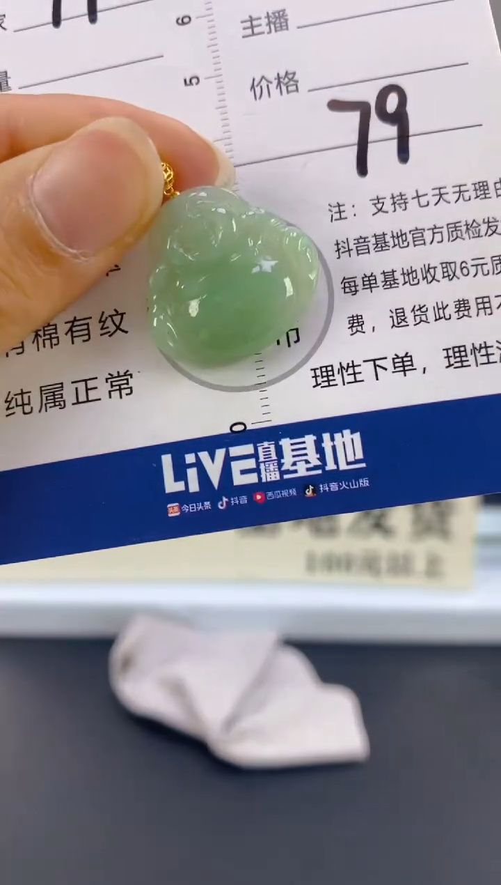 【闪购商品】翡翠颈饰18K金镶嵌天然A货翡翠  79