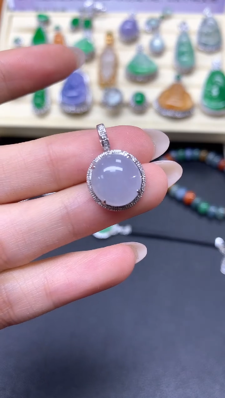 【闪购商品】翡翠吊坠(不含链)18K金镶嵌吊坠|1450+145