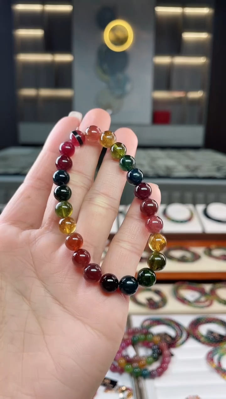 未镶嵌老矿碧玺单圈手串8mm+碧玺多样性发一条T