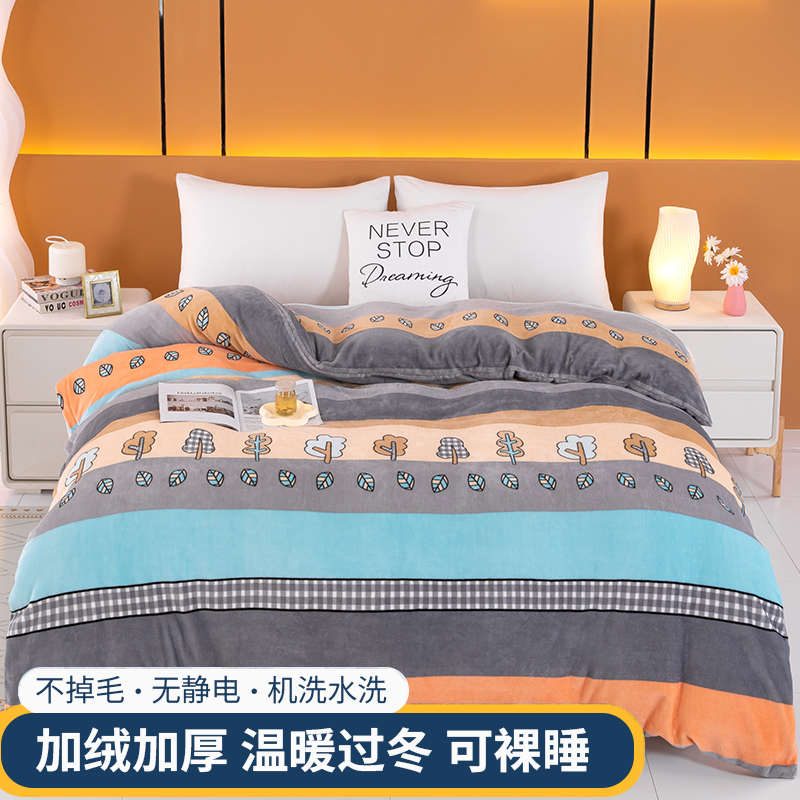 【秋冬新款】高档加厚牛奶绒被套单件加绒单双人保暖被罩亲肤无静电商品图