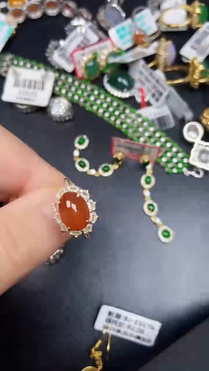 银S925镶嵌戒指翡翠2340