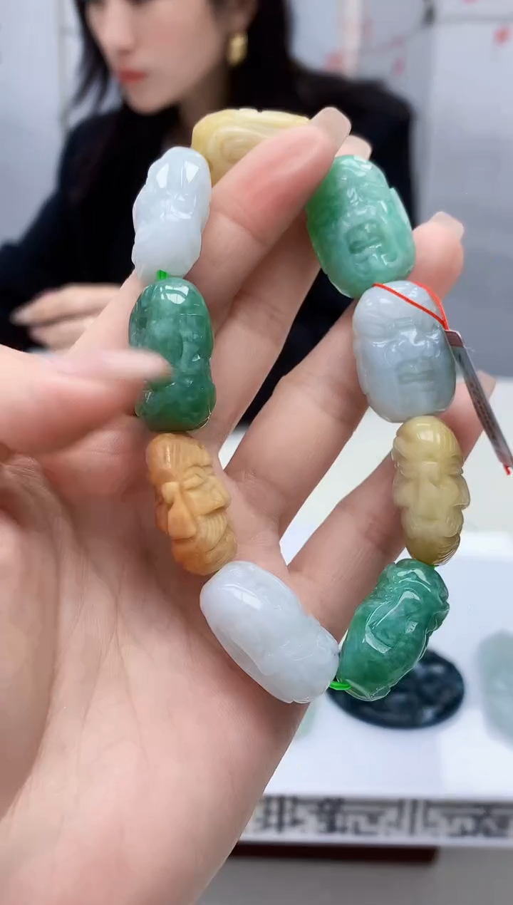 定制翡翠未镶嵌4852lr-毛货手串+赠珠链65