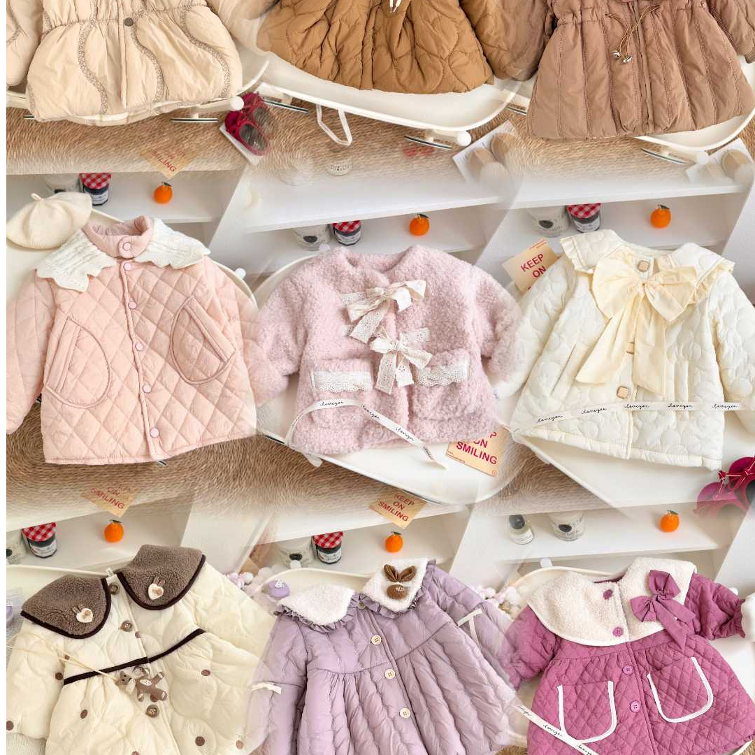 【丽丽】女童2025新款女宝宝加厚棉衣外套小童洋气棉衣冬季棉袄服