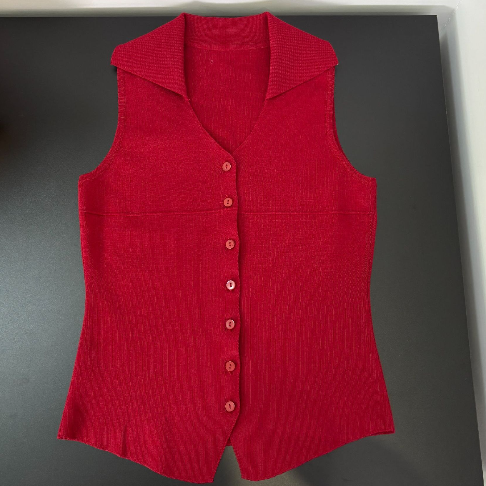 138【蝶谷】V领无袖针织马夹