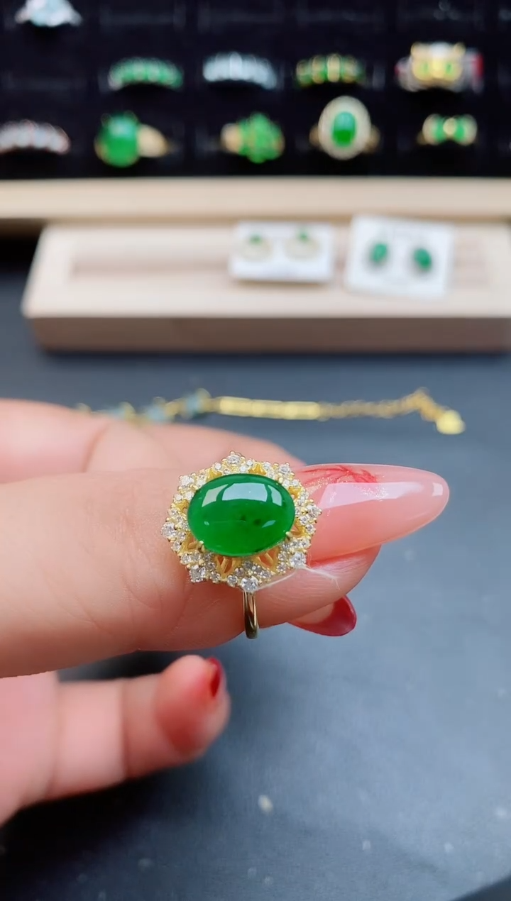 【闪购商品】翡翠戒指银S925镶嵌0580550