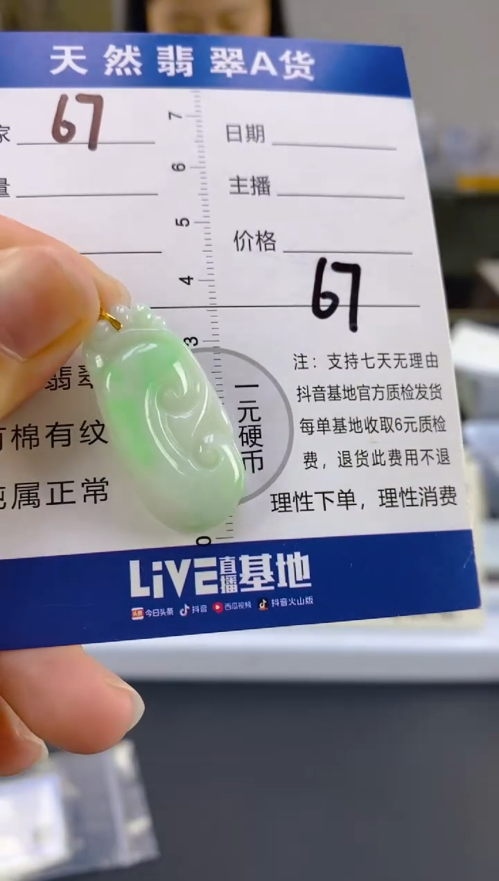 【闪购商品】翡翠颈饰18K金镶嵌天然A货翡翠