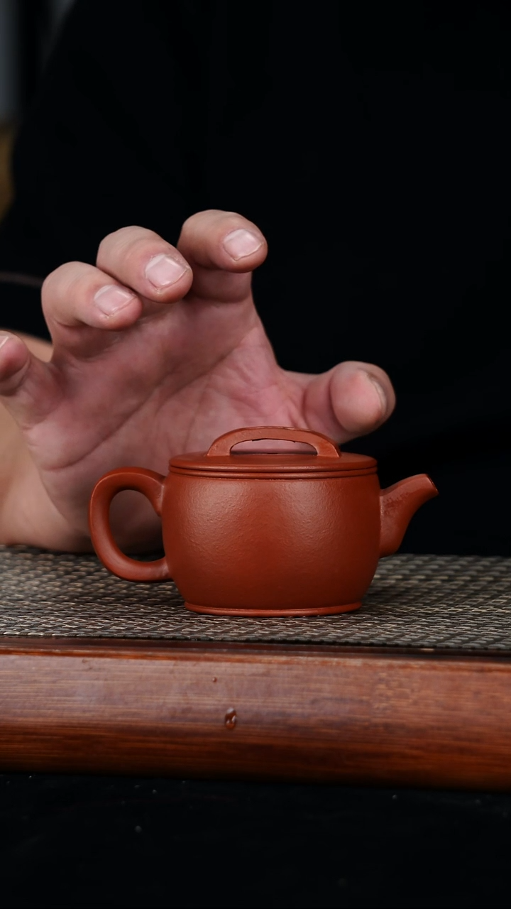 茶壶紫砂原矿朱泥汉瓦壶160cc