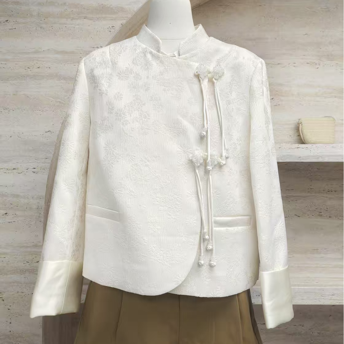 常规款女士设计师短款外套时尚新中式唐装立领百搭女通勤