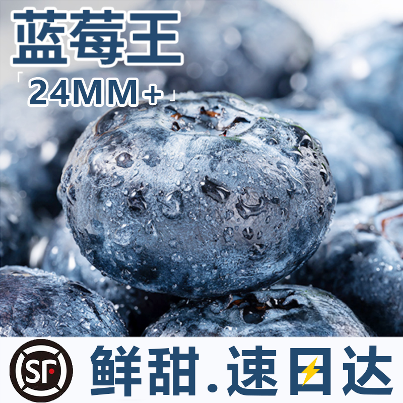 蓝莓鲜果新鲜应当季高端水果蓝梅现摘特大果孕妇水果整箱顺丰包邮