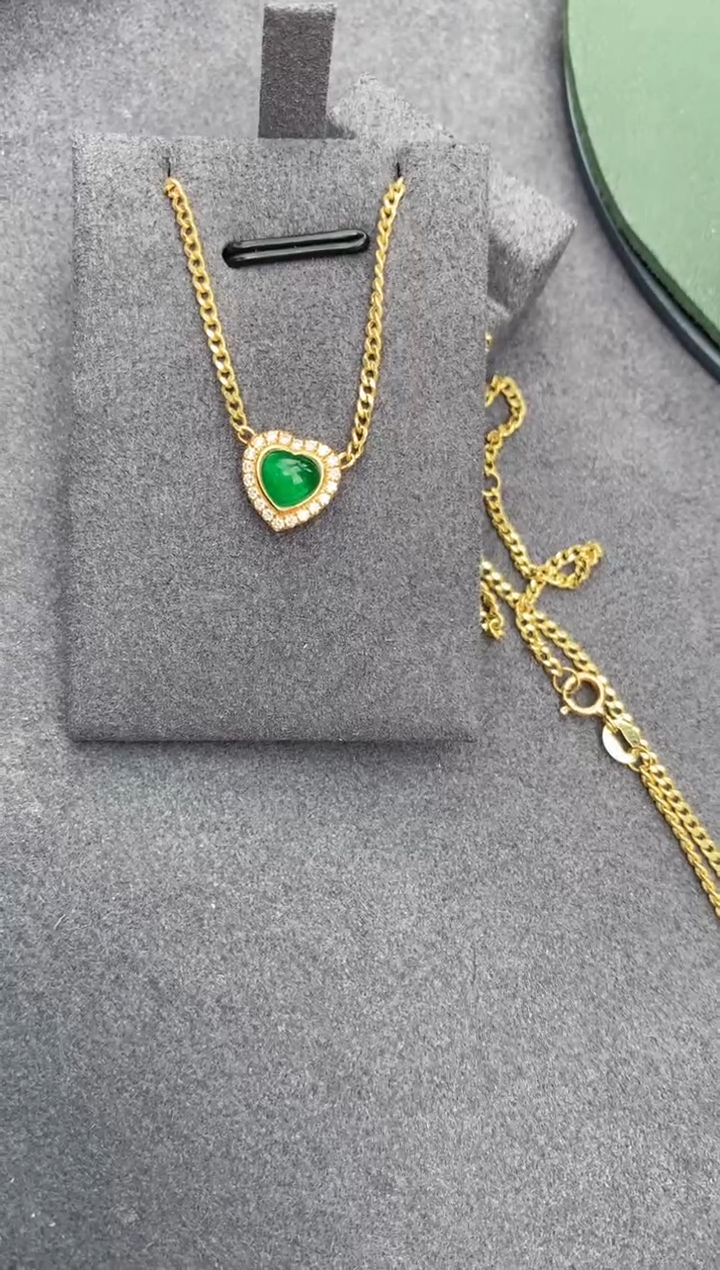 【闪购商品】祖母绿套链18K金镶嵌68分祖母绿套链